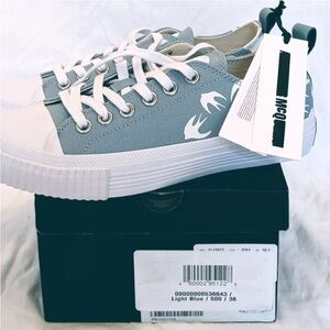 Alexander McQueen blue and white birds mcq sneakers